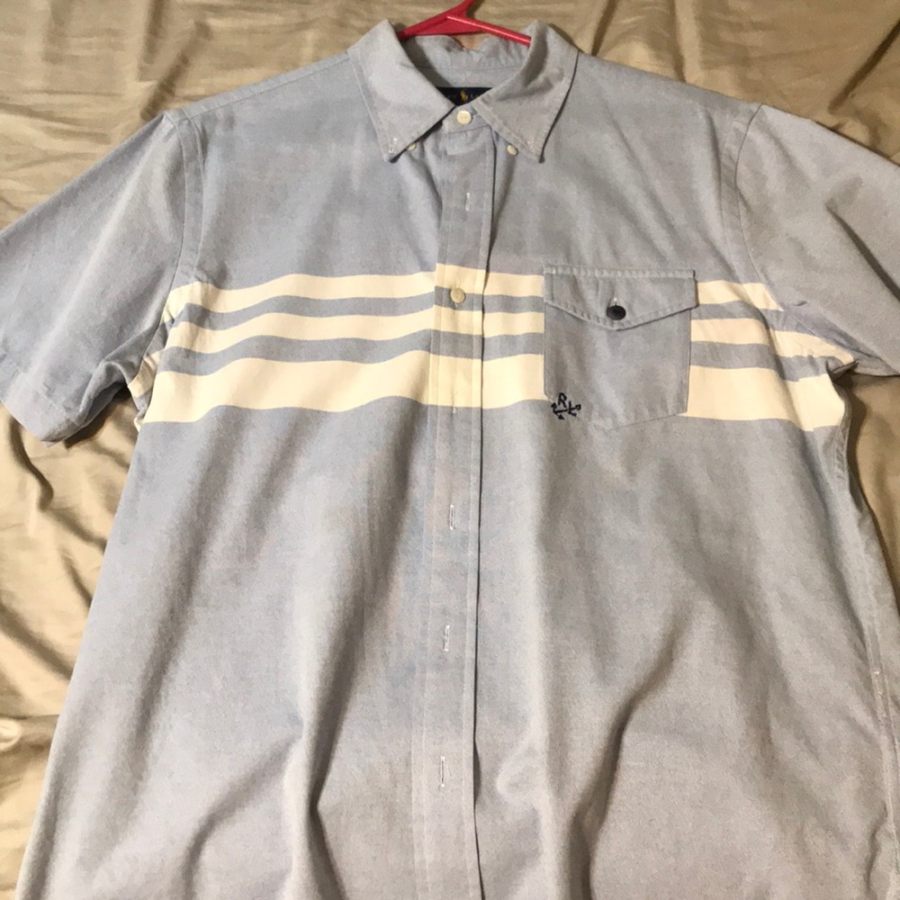 Short sleeve polo button up